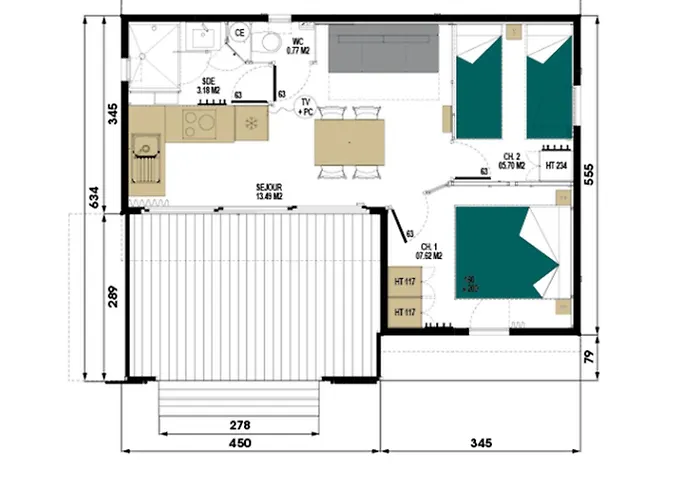 Confortable 4 Pers Avec Terrasse - Api-1-52-391 *